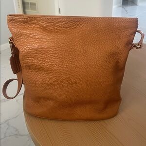 Coach Tan Pebbled Leather Bucket Shoulder Bag. Never used!